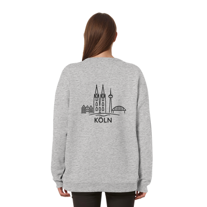Köln Skyline (großer Druck auf dem Rücken) - Womens Organic Oversized Sweatshirt