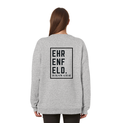 Ehrenfeld Koordinaten (großer Druck auf dem Rücken) - Womens Organic Oversized Sweatshirt