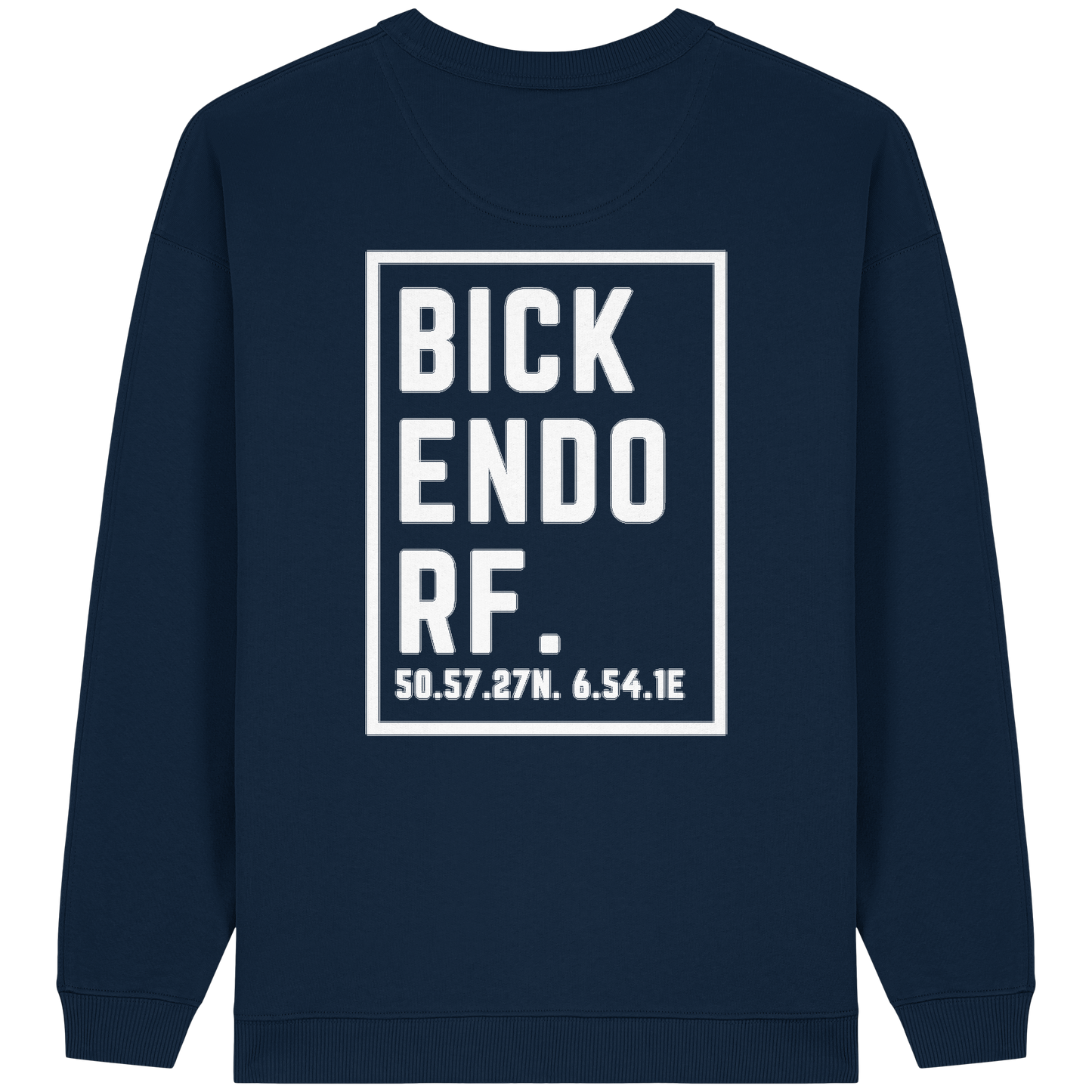 Bickendorf Koordinaten (großer Druck auf dem Rücken) - Womens Organic Oversized Sweatshirt