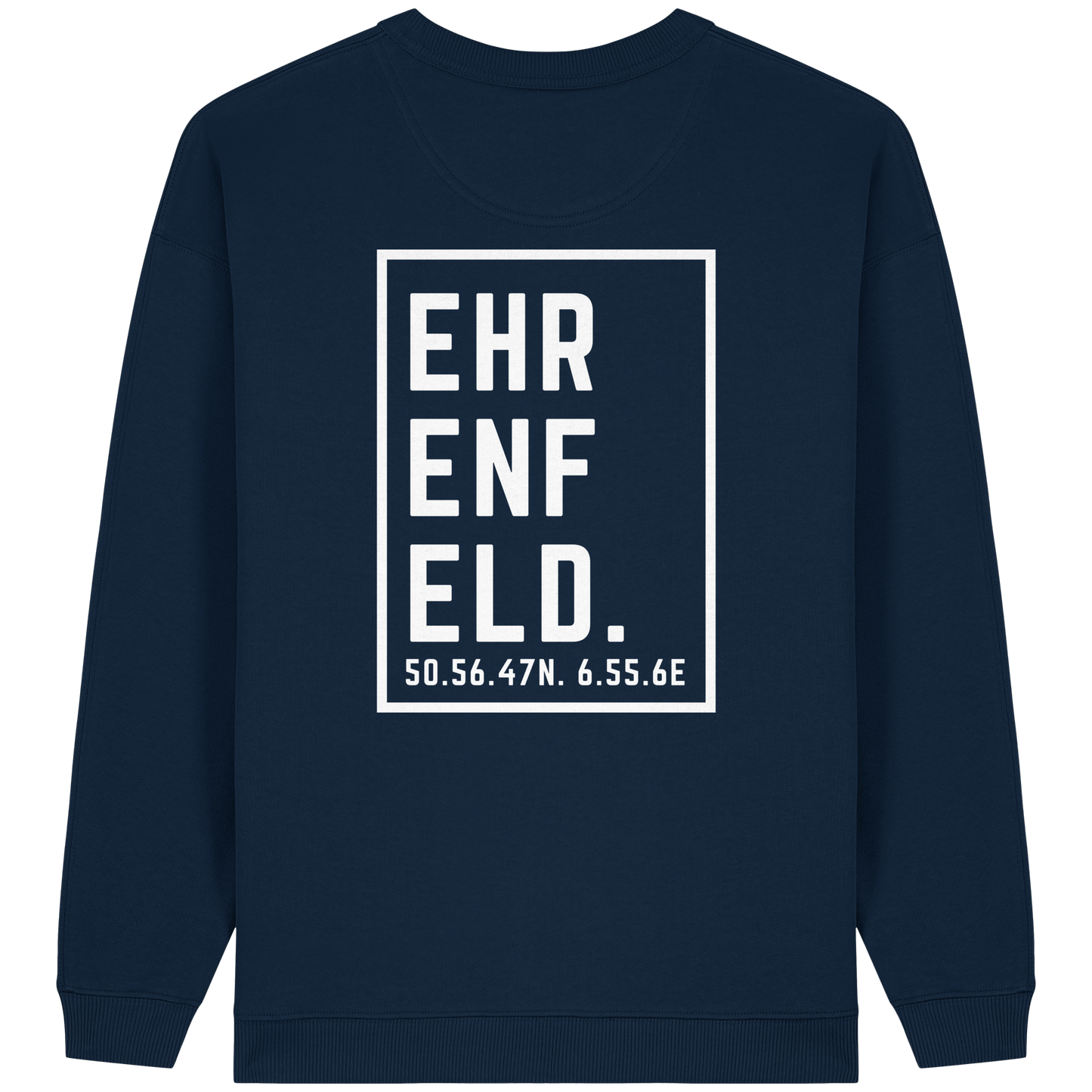 Ehrenfeld Koordinaten (großer Druck auf dem Rücken) - Womens Organic Oversized Sweatshirt
