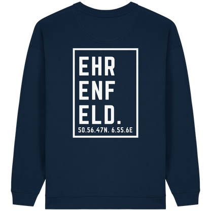 Ehrenfeld Koordinaten (großer Druck auf dem Rücken) - Womens Organic Oversized Sweatshirt