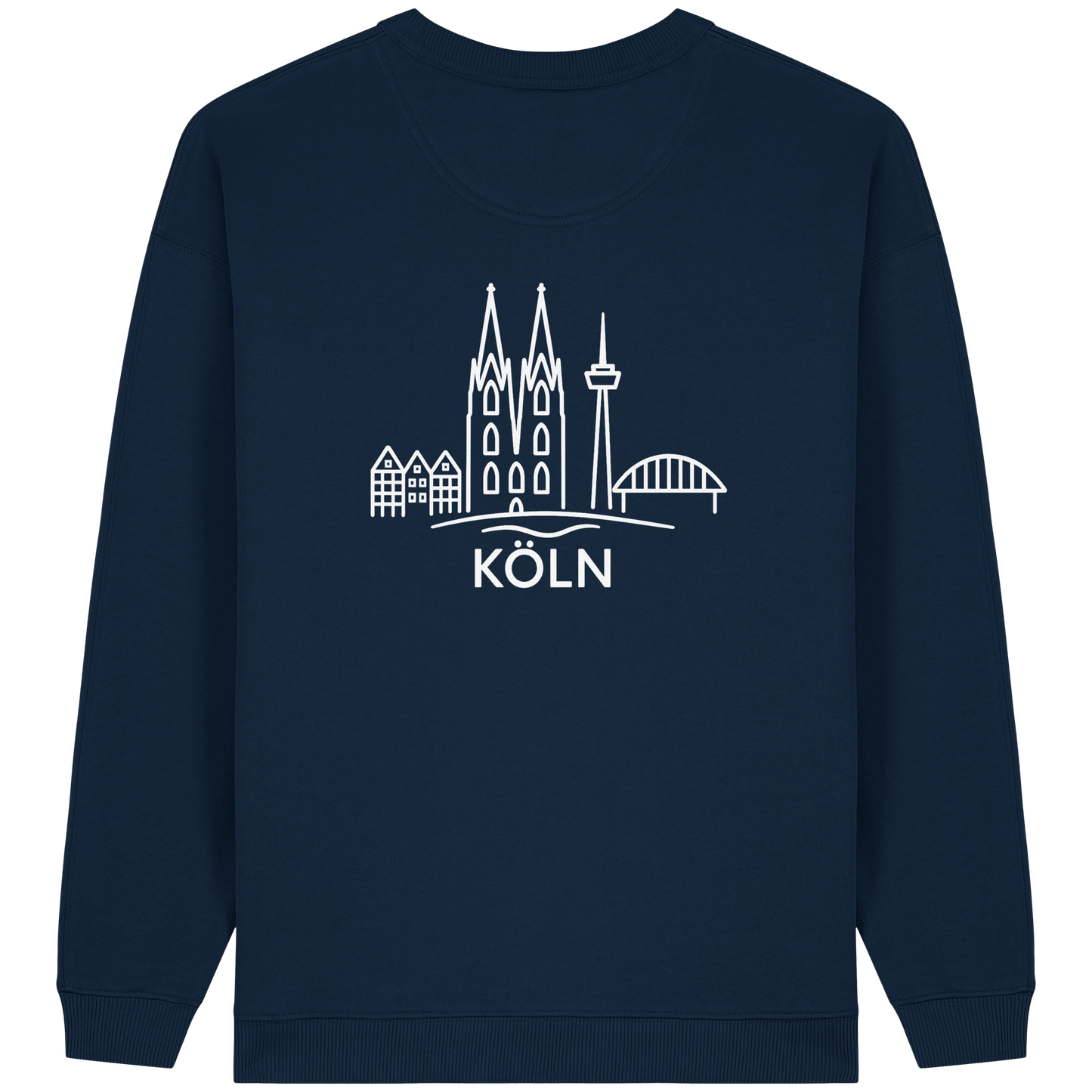 Köln Skyline (großer Druck auf dem Rücken) - Womens Organic Oversized Sweatshirt