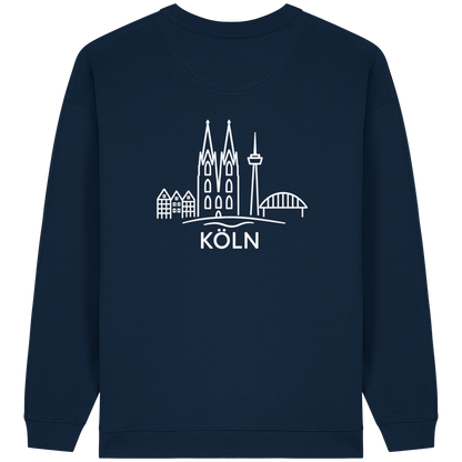 Köln Skyline (großer Druck auf dem Rücken) - Womens Organic Oversized Sweatshirt