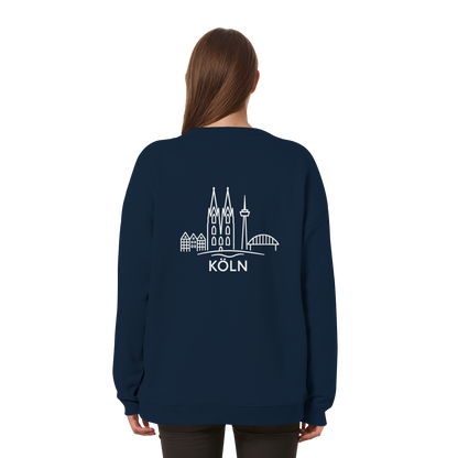 Köln Skyline (großer Druck auf dem Rücken) - Womens Organic Oversized Sweatshirt