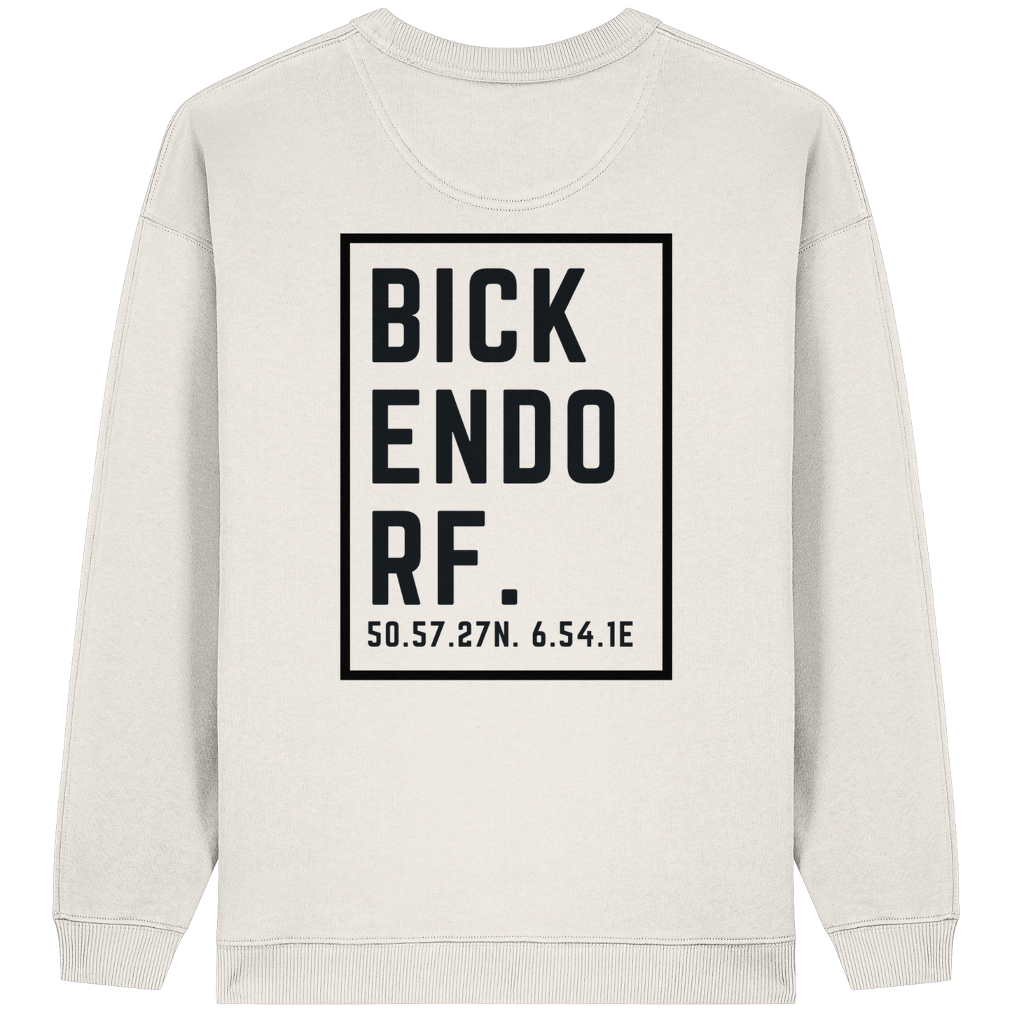 Bickendorf Koordinaten (großer Druck auf dem Rücken) - Womens Organic Oversized Sweatshirt