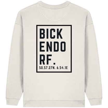Bickendorf Koordinaten (großer Druck auf dem Rücken) - Womens Organic Oversized Sweatshirt