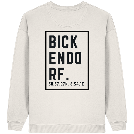 Bickendorf Koordinaten (großer Druck auf dem Rücken) - Womens Organic Oversized Sweatshirt