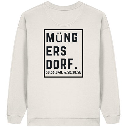 Müngersdorf Koordinaten (großer Druck auf dem Rücken) - Womens Organic Oversized Sweatshirt