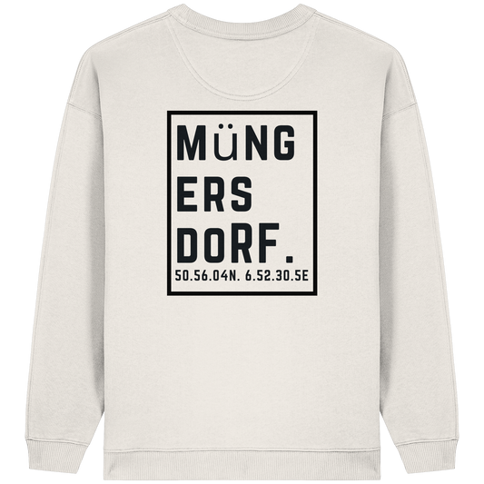 Müngersdorf Koordinaten (großer Druck auf dem Rücken) - Womens Organic Oversized Sweatshirt