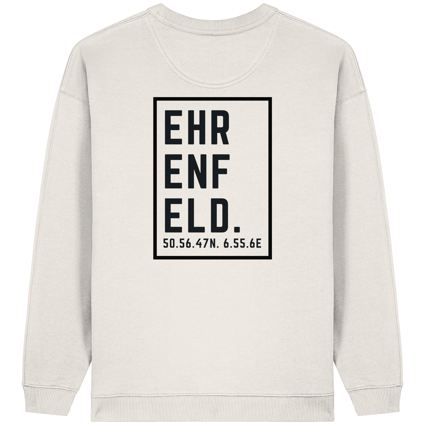 Ehrenfeld Koordinaten (großer Druck auf dem Rücken) - Womens Organic Oversized Sweatshirt