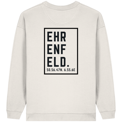 Ehrenfeld Koordinaten (großer Druck auf dem Rücken) - Womens Organic Oversized Sweatshirt