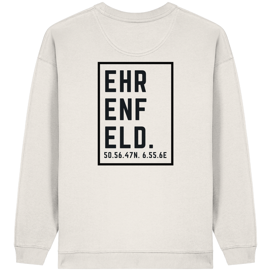 Ehrenfeld Koordinaten (großer Druck auf dem Rücken) - Womens Organic Oversized Sweatshirt