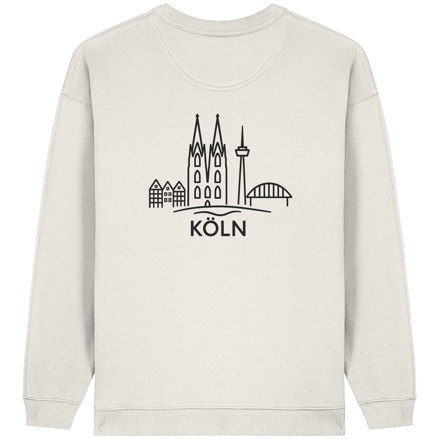 Köln Skyline (großer Druck auf dem Rücken) - Womens Organic Oversized Sweatshirt