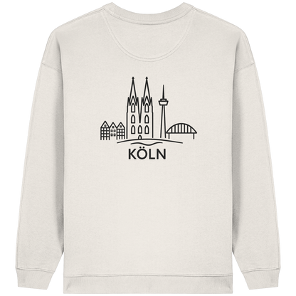 Köln Skyline (großer Druck auf dem Rücken) - Womens Organic Oversized Sweatshirt