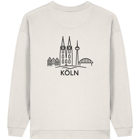 Köln Skyline (großer Druck auf dem Rücken) - Womens Organic Oversized Sweatshirt