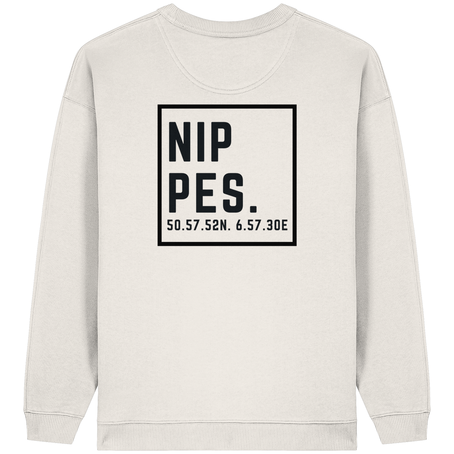 Nippes Koordinaten (großer Druck auf dem Rücken) - Womens Organic Oversized Sweatshirt