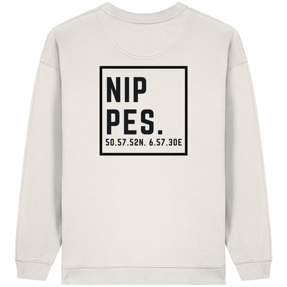 Nippes Koordinaten (großer Druck auf dem Rücken) - Womens Organic Oversized Sweatshirt