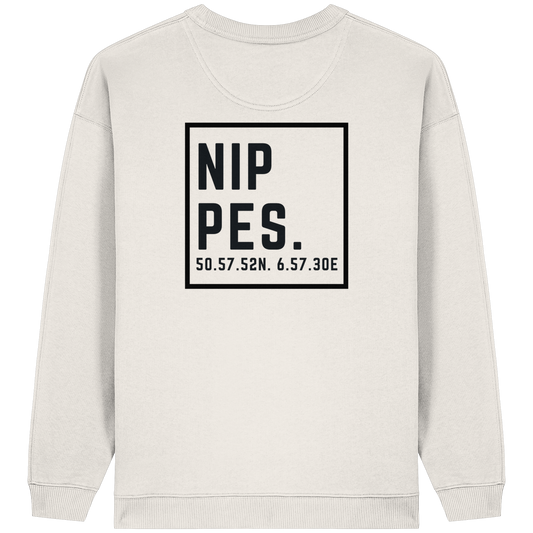 Nippes Koordinaten (großer Druck auf dem Rücken) - Womens Organic Oversized Sweatshirt