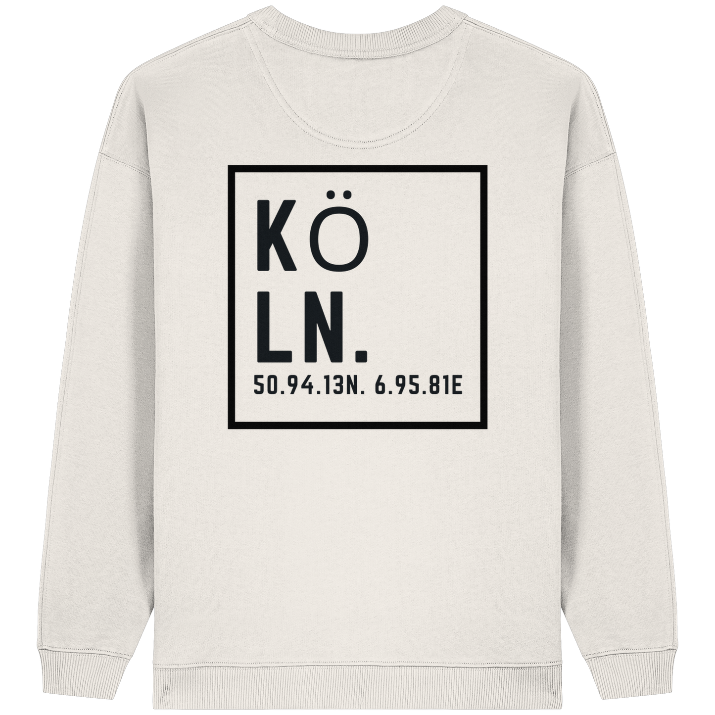 Köln Koordinaten (großer Druck auf dem Rücken) - Womens Organic Oversized Sweatshirt
