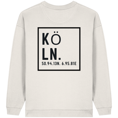 Köln Koordinaten (großer Druck auf dem Rücken) - Womens Organic Oversized Sweatshirt