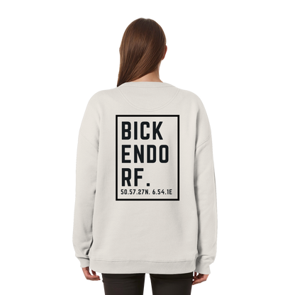 Bickendorf Koordinaten (großer Druck auf dem Rücken) - Womens Organic Oversized Sweatshirt