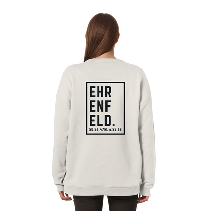Ehrenfeld Koordinaten (großer Druck auf dem Rücken) - Womens Organic Oversized Sweatshirt