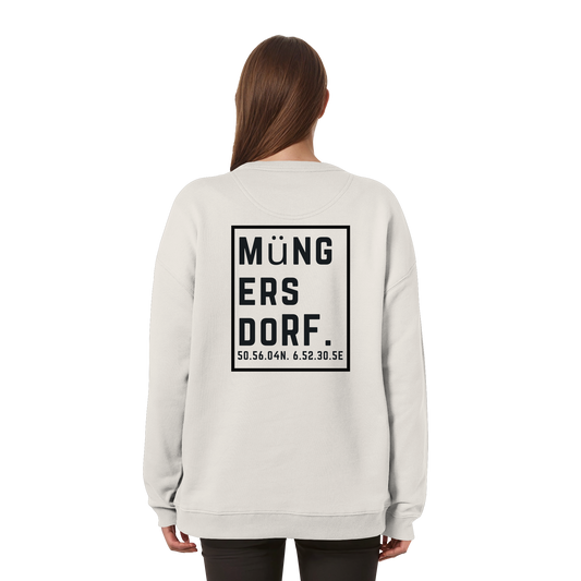 Müngersdorf Koordinaten (großer Druck auf dem Rücken) - Womens Organic Oversized Sweatshirt