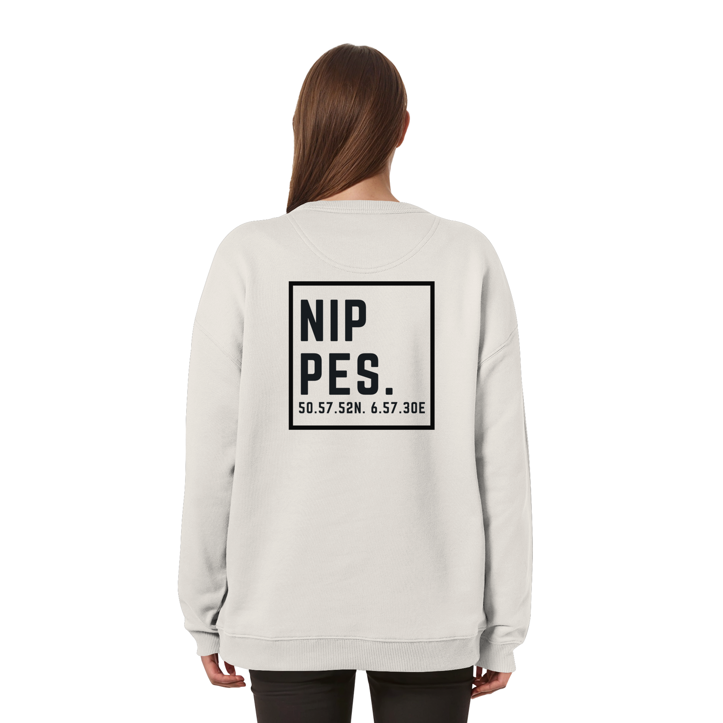 Nippes Koordinaten (großer Druck auf dem Rücken) - Womens Organic Oversized Sweatshirt