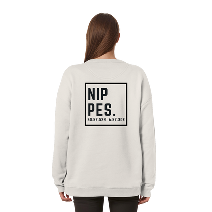 Nippes Koordinaten (großer Druck auf dem Rücken) - Womens Organic Oversized Sweatshirt