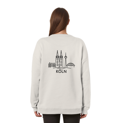 Köln Skyline (großer Druck auf dem Rücken) - Womens Organic Oversized Sweatshirt