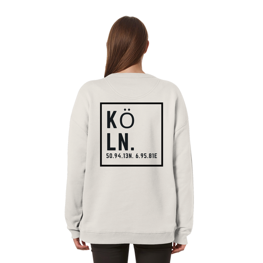 Köln Koordinaten (großer Druck auf dem Rücken) - Womens Organic Oversized Sweatshirt