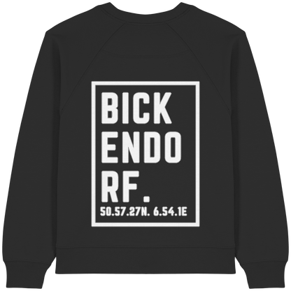 Bickendorf Koordinaten (großer Druck auf dem Rücken) - Womens Organic Raglan Sweatshirt