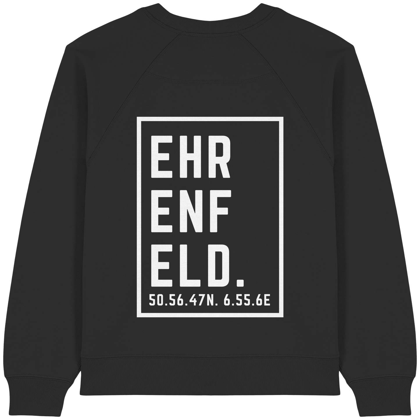 Ehrenfeld Koordinaten (großer Druck auf dem Rücken) - Womens Organic Raglan Sweatshirt
