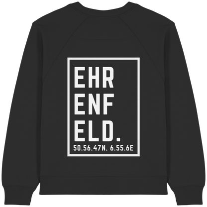 Ehrenfeld Koordinaten (großer Druck auf dem Rücken) - Womens Organic Raglan Sweatshirt