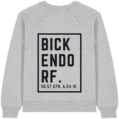 Bickendorf Koordinaten (großer Druck auf dem Rücken) - Womens Organic Raglan Sweatshirt