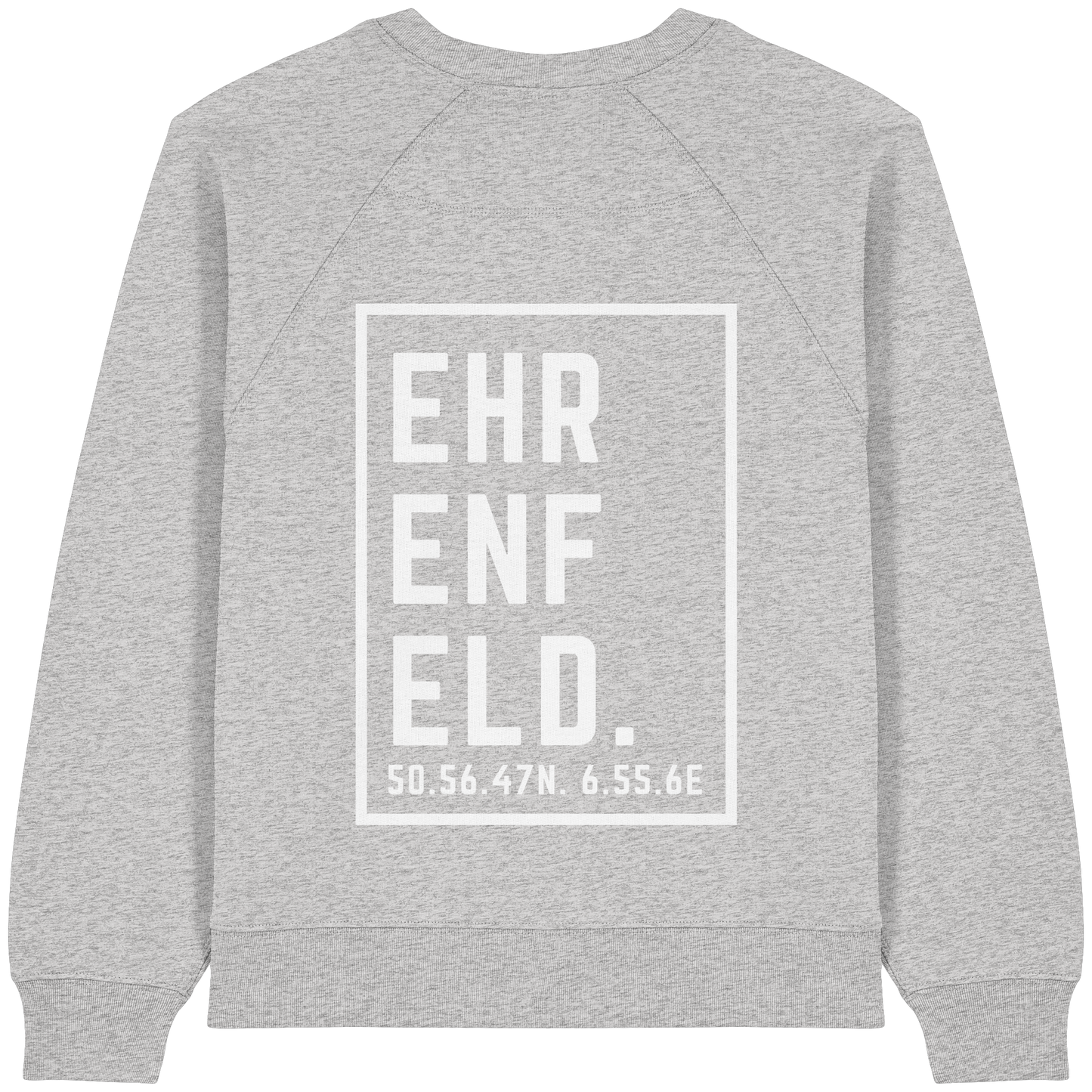 Ehrenfeld Koordinaten (großer Druck auf dem Rücken) - Womens Organic Raglan Sweatshirt