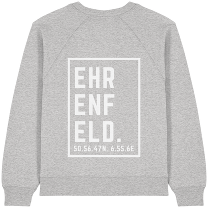 Ehrenfeld Koordinaten (großer Druck auf dem Rücken) - Womens Organic Raglan Sweatshirt