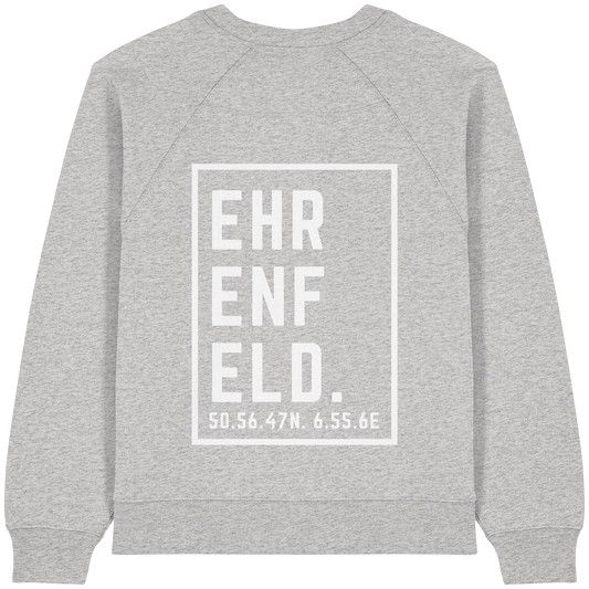Ehrenfeld Koordinaten (großer Druck auf dem Rücken) - Womens Organic Raglan Sweatshirt