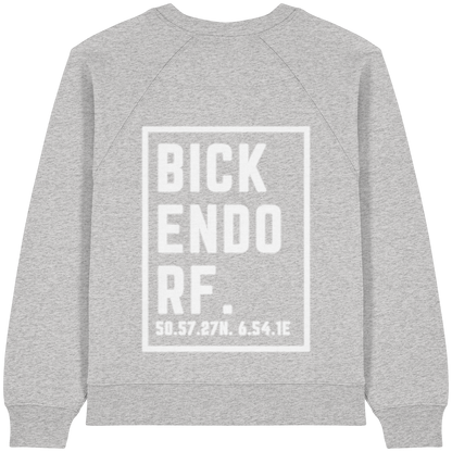 Bickendorf Koordinaten (großer Druck auf dem Rücken) - Womens Organic Raglan Sweatshirt