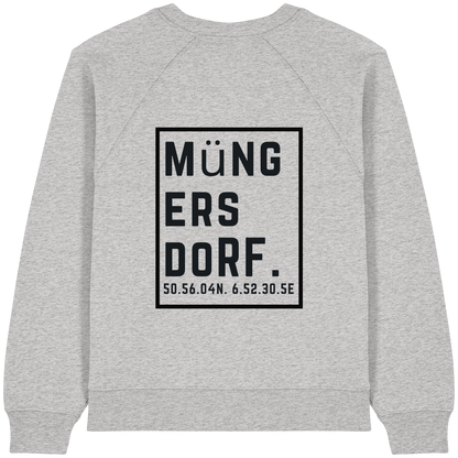 Müngersdorf Koordinaten (großer Druck auf dem Rücken) - Womens Organic Raglan Sweatshirt