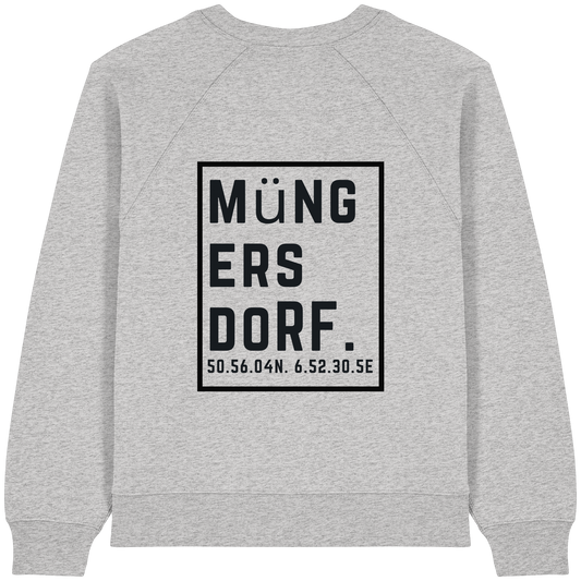 Müngersdorf Koordinaten (großer Druck auf dem Rücken) - Womens Organic Raglan Sweatshirt