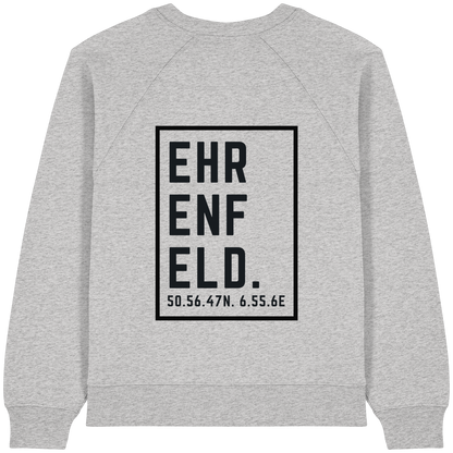 Ehrenfeld Koordinaten (großer Druck auf dem Rücken) - Womens Organic Raglan Sweatshirt