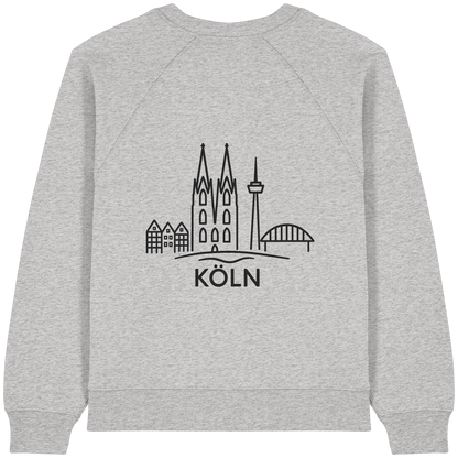 Köln Skyline (großer Druck auf dem Rücken) - Womens Organic Raglan Sweatshirt