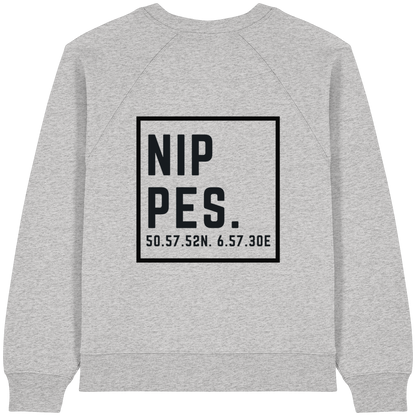 Nippes Koordinaten (großer Druck auf dem Rücken) - Womens Organic Raglan Sweatshirt