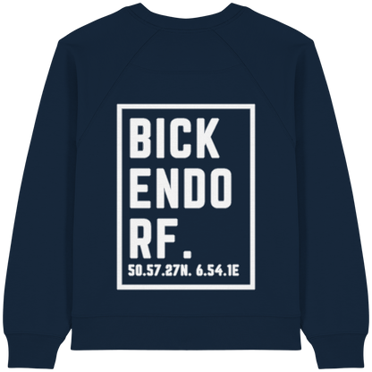 Bickendorf Koordinaten (großer Druck auf dem Rücken) - Womens Organic Raglan Sweatshirt