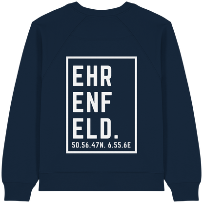Ehrenfeld Koordinaten (großer Druck auf dem Rücken) - Womens Organic Raglan Sweatshirt