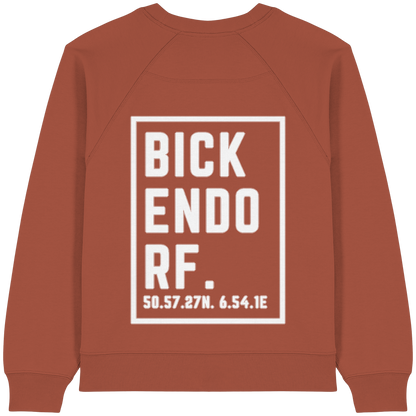 Bickendorf Koordinaten (großer Druck auf dem Rücken) - Womens Organic Raglan Sweatshirt
