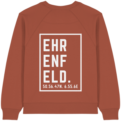 Ehrenfeld Koordinaten (großer Druck auf dem Rücken) - Womens Organic Raglan Sweatshirt