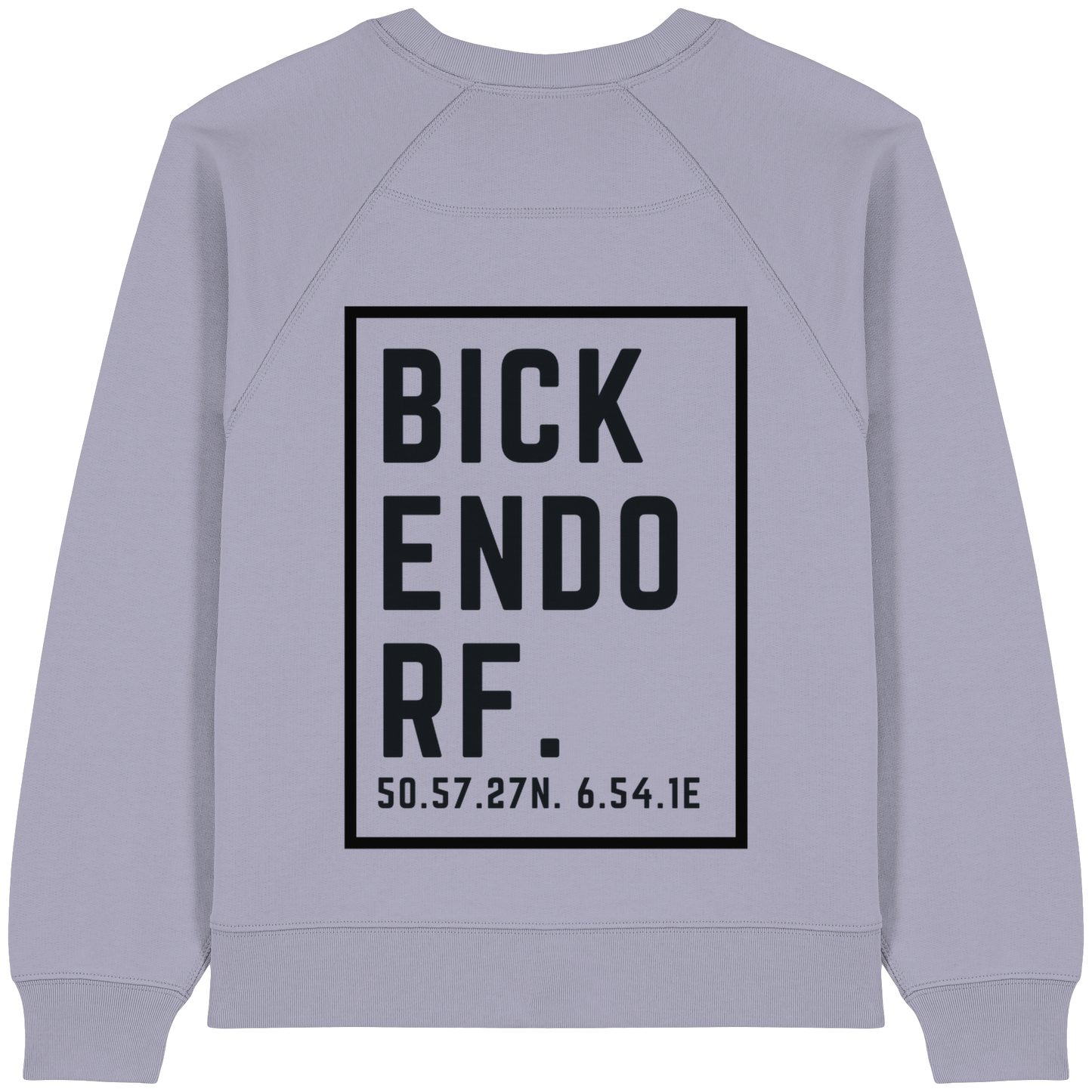 Bickendorf Koordinaten (großer Druck auf dem Rücken) - Womens Organic Raglan Sweatshirt