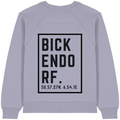 Bickendorf Koordinaten (großer Druck auf dem Rücken) - Womens Organic Raglan Sweatshirt